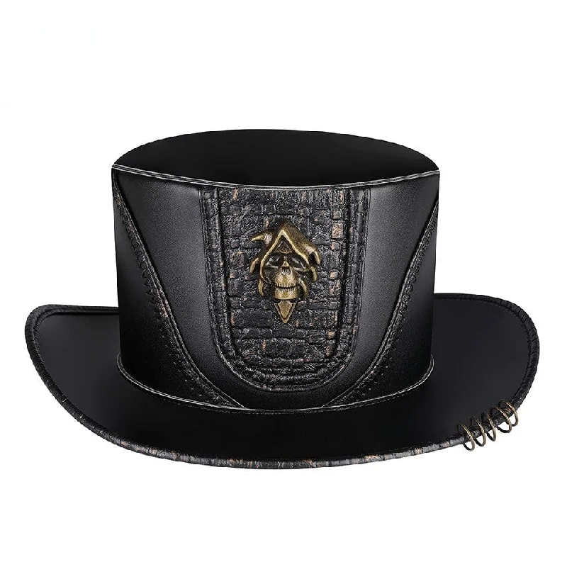 Men's Gothic Strappy Skull Hat