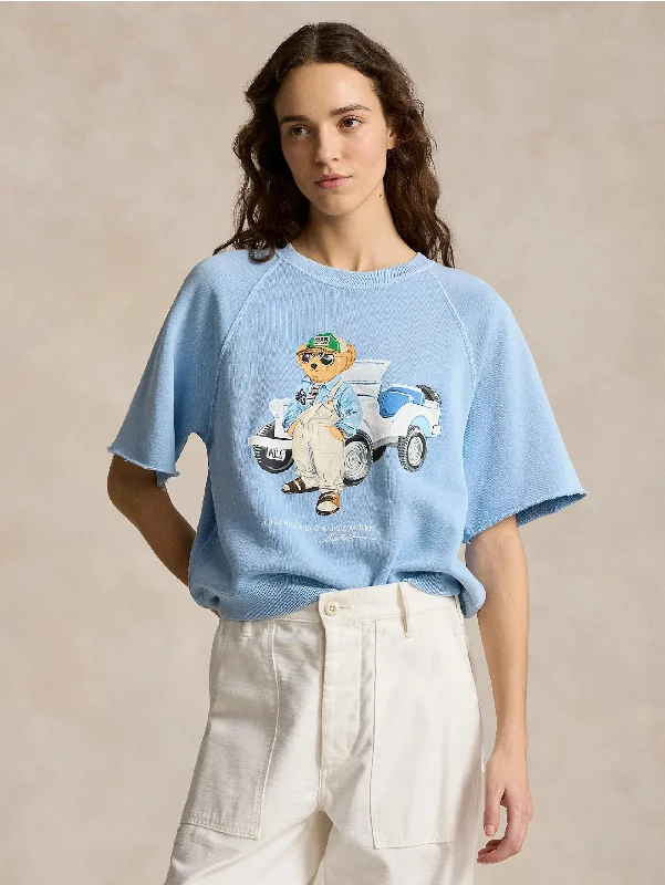 Felpa Girocollo Polo Bear con Maniche Corte Blu