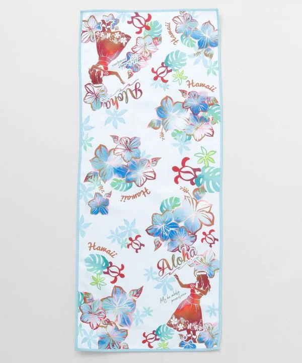 Cozy Lounge Wear Hawaiian Icons Face Towel