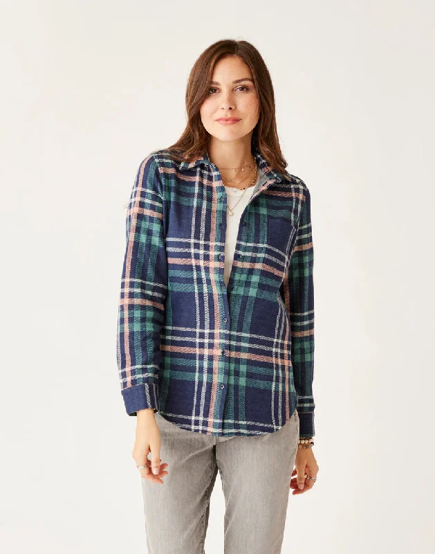Comfy Chic Wear Carve Designs Fairbanks Supersoft L/S Shirt-Navy Multiplaid