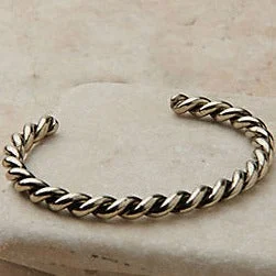 Comfy Layers Silver Strike Twisted Silver Cuff Bracelet