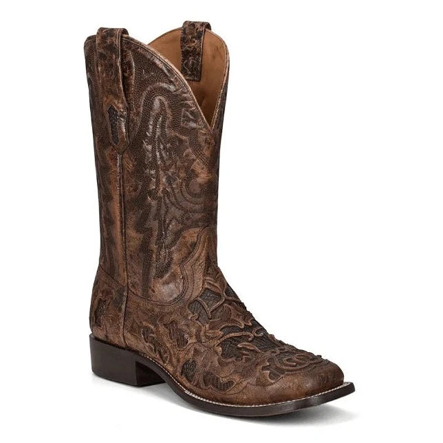 Comfortable And Simple Corral Men's Brown Alligator Inlay & Embroidery Wide Square Toe Western Boot