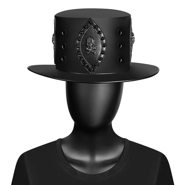 Customized Version Men's Steampunk Rivet Skull Hat