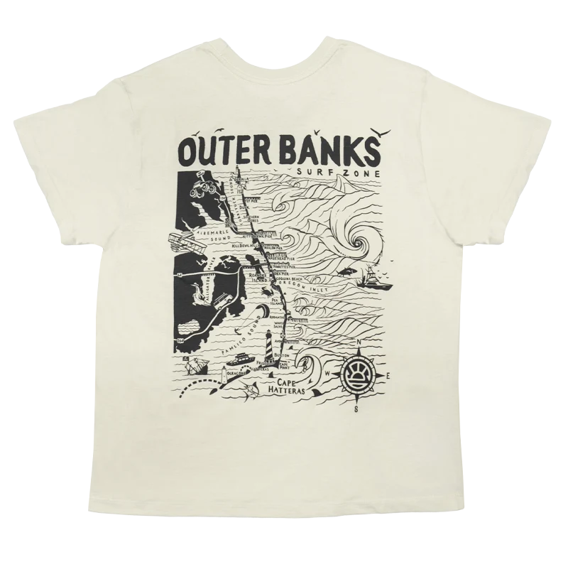 Light Fit REAL Outer Banks Map Wmn's Classic Tee-Bone