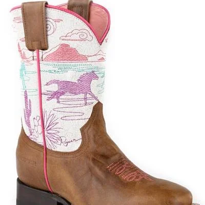 Simple Chic Roper Girl's Running Free Western Boot
