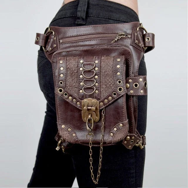Cozy Street Style Steampunk Chained Mini Travel Bag