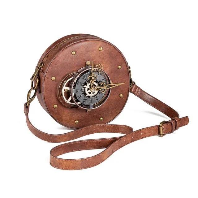 Relaxed Fits Steampunk Circular Clock Shoulder Bag