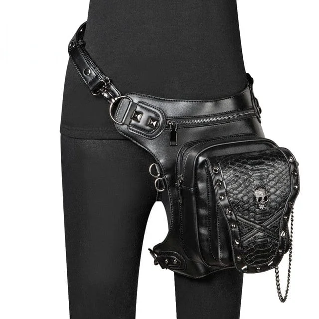 Effortless Looks Steampunk Reticulation Skull Motorcycle Bag
